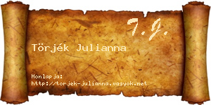Törjék Julianna névjegykártya